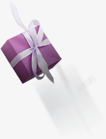 紫色丝带礼物礼盒素材