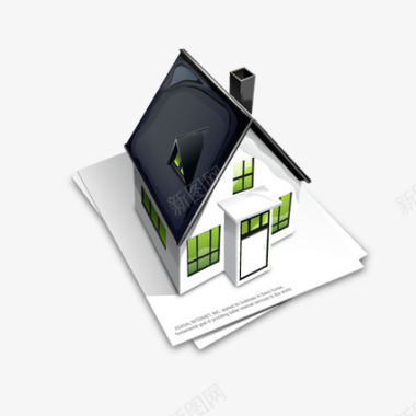 立体化图标绿色房子图标图标