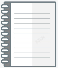 灰色线条矩形笔记本矢量图素材