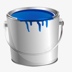 蓝色的油漆桶灰色质感油漆桶蓝色高清图片
