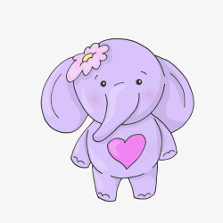 大象站立紫色站立的卡通大象矢量图高清图片