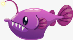 紫色灯笼紫色卡通灯笼鱼高清图片