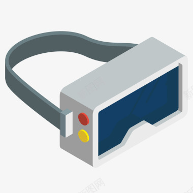 VR眼镜3D图标矢量图图标