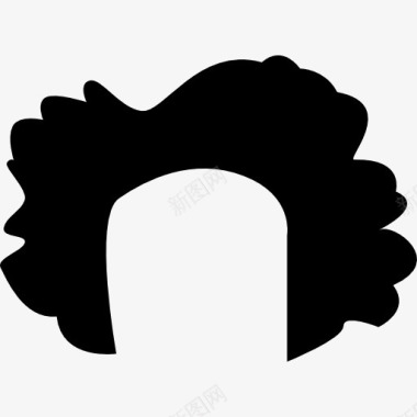 短的黑色头发的形状不规则图标图标