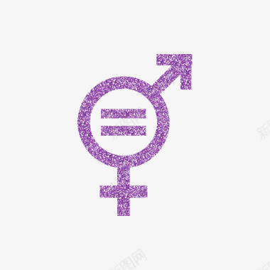 卡通紫色性别男女平等标志图标图标