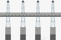灰色桥梁水面上的路道桥梁矢量图高清图片