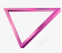 紫色立体三角形装饰图案素材
