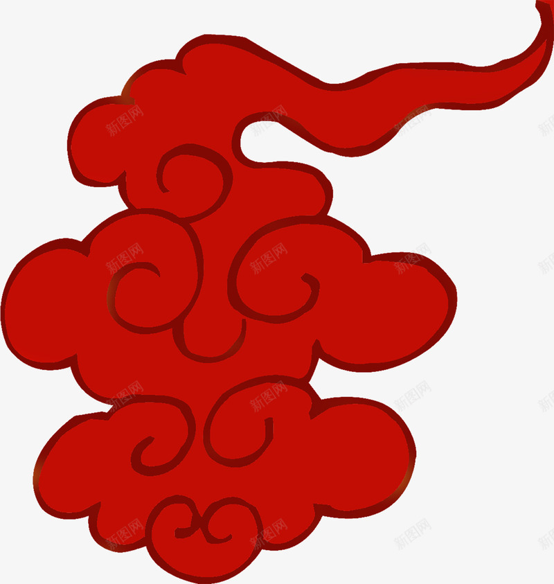 中国风红色云纹png免抠素材_88icon https://88icon.com 中国风 云纹 图案 大气的 手绘的 红色云纹 红色的 装饰