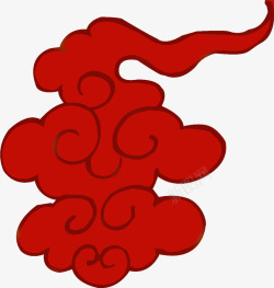 中国风红色云纹素材