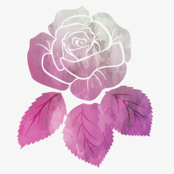 紫色手绘玫瑰矢量图素材