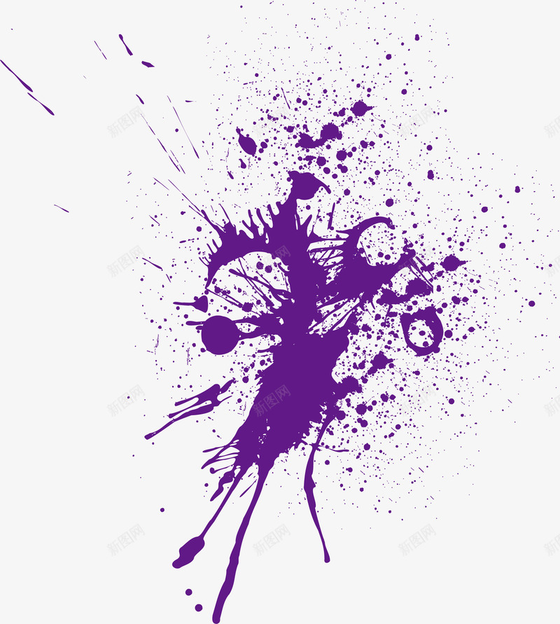 紫色喷墨矢量图ai免抠素材_88icon https://88icon.com 墨水 涂料 绘画 颜料 矢量图