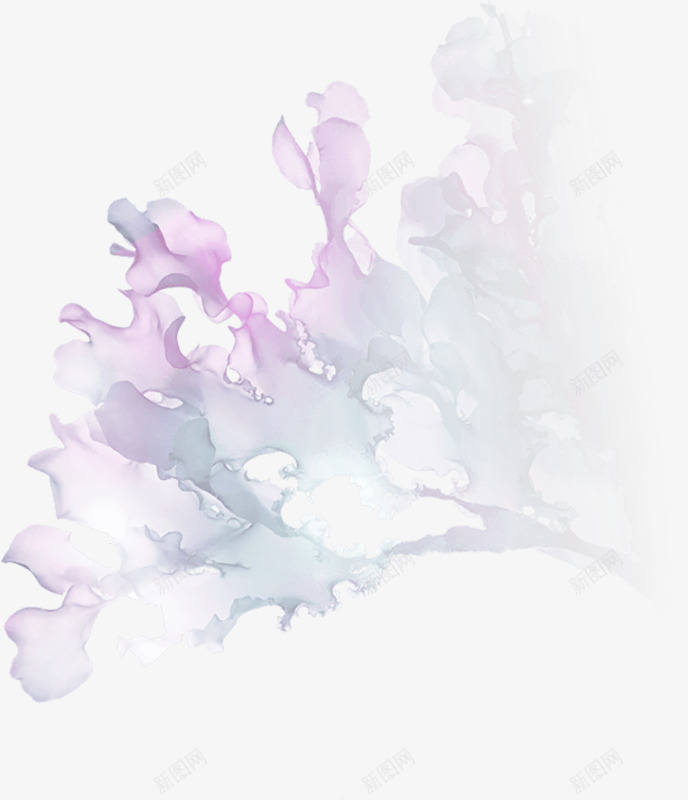 紫色晕染装饰元素png免抠素材_88icon https://88icon.com 水彩 艺术效果 花朵 装饰