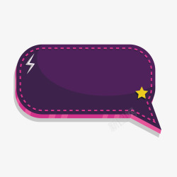 闪电符号紫色带星星的对话框矢量图高清图片
