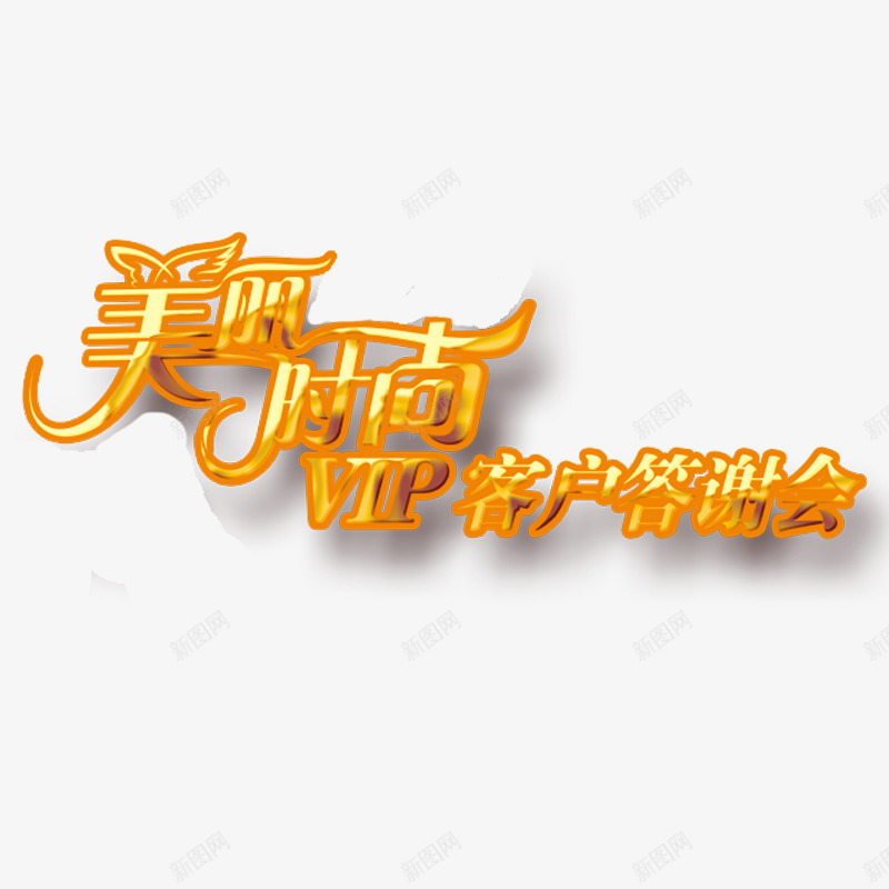 美丽时尚png免抠素材_88icon https://88icon.com VIP 答谢会 艺术字 黄色