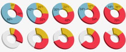 圆形立体统计图表矢量图素材