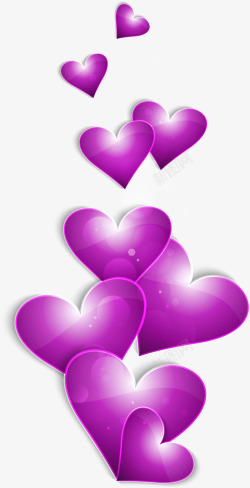 紫色闪耀情人节爱心素材