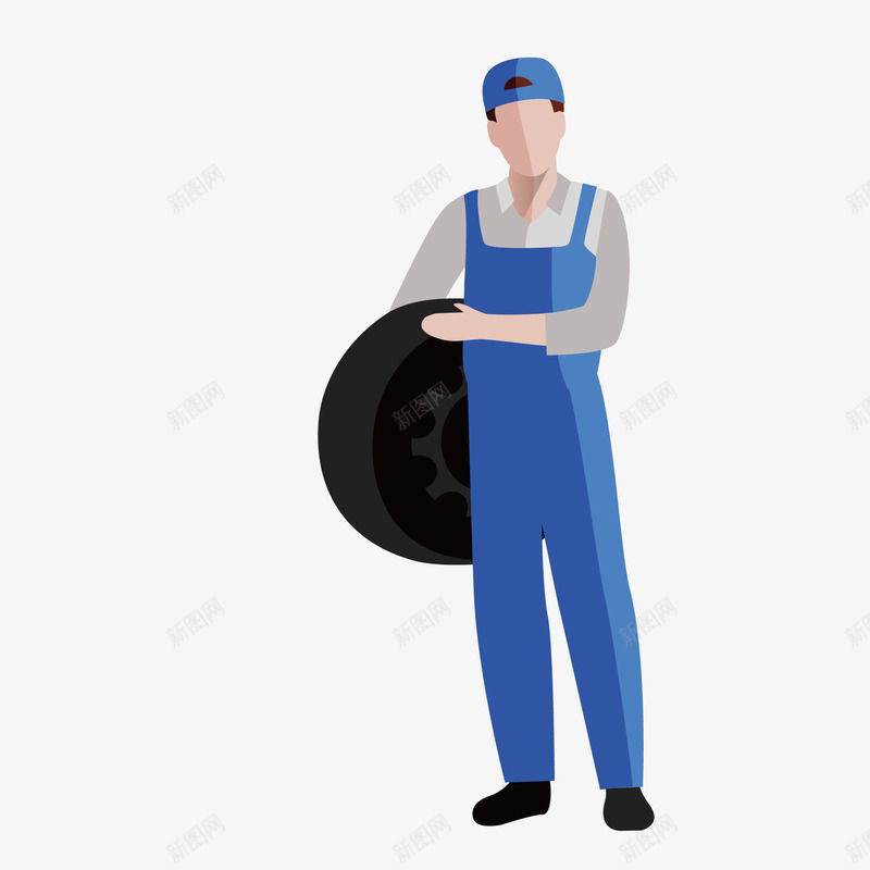 修理工矢量图eps免抠素材_88icon https://88icon.com 修理工 扁平 轮胎 矢量图