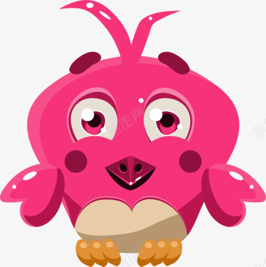 背景图粉色小鸡游戏UI图标图标