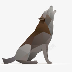 几何形的狼动物矢量图素材