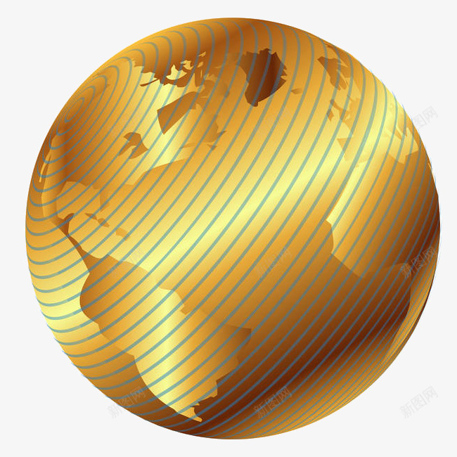 金色地球png免抠素材_88icon https://88icon.com 3D 光泽 全球 北方 地理 地质 星球 球体 科技概念 金属 金属地球 金色地球 青铜
