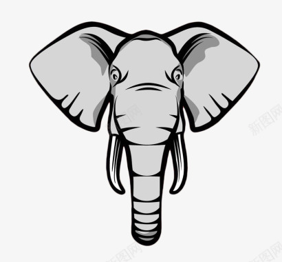 大象卡通大象头图标图标