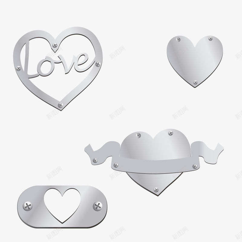 银色爱心png免抠素材_88icon https://88icon.com LOVE 心形矢量图 金属字 银色LOVE 银色爱心矢量图