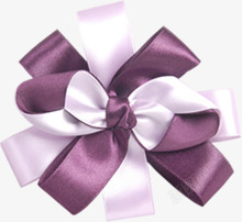 白色紫色蝴蝶结彩带素材