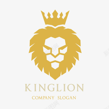金色商标LOGO国王狮子矢量图图标图标