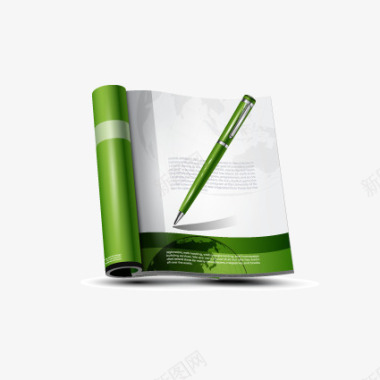 绿色能源图标绿色的钢笔图标图标