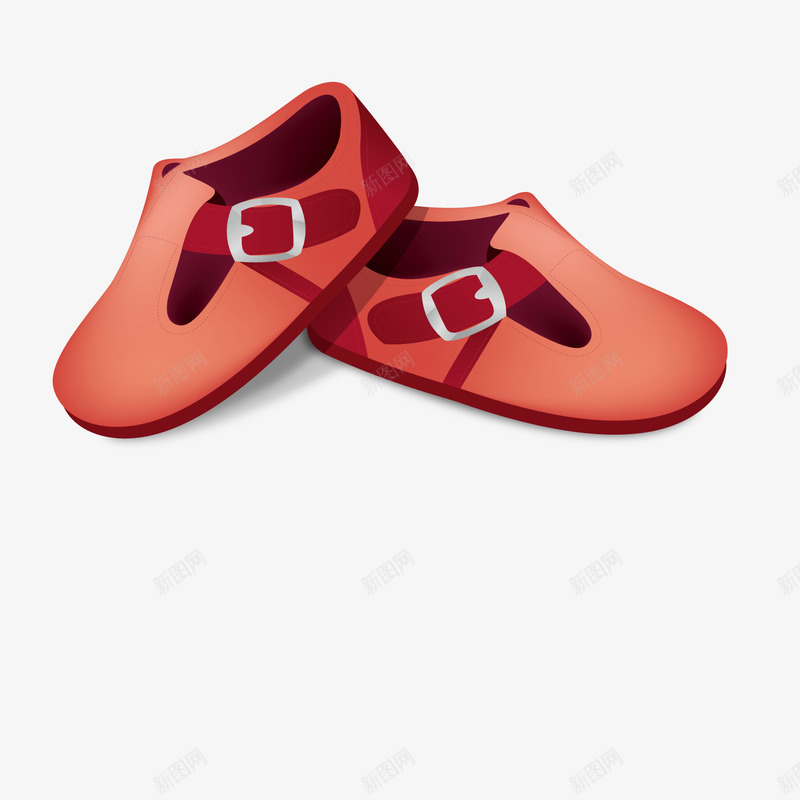 女宝宝鞋矢量图ai免抠素材_88icon https://88icon.com 3D 婴儿鞋 红色 鞋子 矢量图