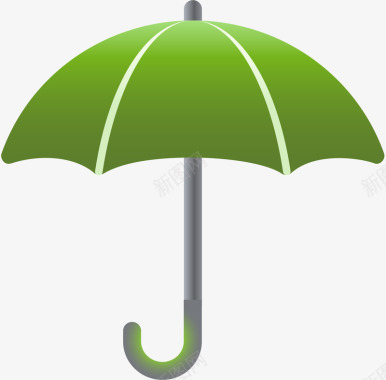 绿色雨伞图标矢量图图标