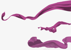 紫色大气绸带装饰图案素材