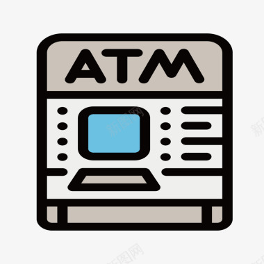 ATM机图标扁平化ATM机矢量图图标图标