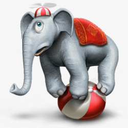 大象玩球素材