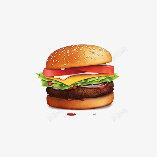 牛肉汉堡png免抠素材_88icon https://88icon.com 快餐 时蔬 汉堡免扣PNG 汉堡插画 美式快餐 芝士汉堡 蔬菜