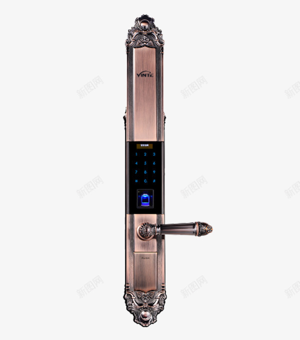 因特指纹锁防盗门密码锁png免抠素材_88icon https://88icon.com 产品实物 免费png 粉色 耐用 铜门 高端大气