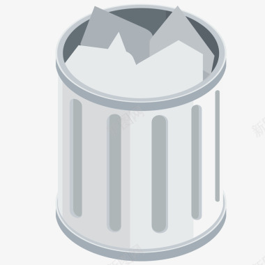 垃圾桶3D垃圾桶图标矢量图图标