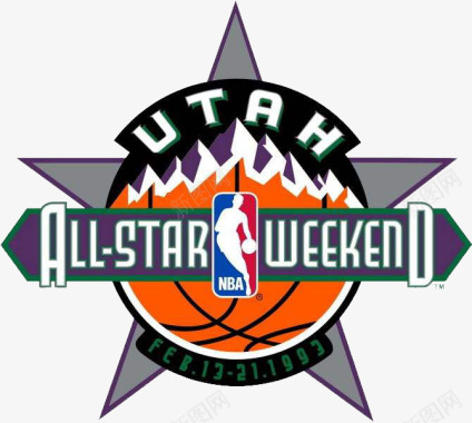灰橙色NBA全明星LOGO图标图标