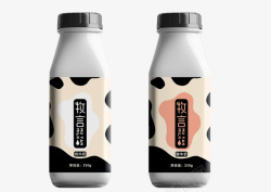 黑白棋灰色简约风格的酸奶包装高清图片