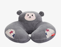 可爱定型枕灰色可爱猴子u型枕高清图片