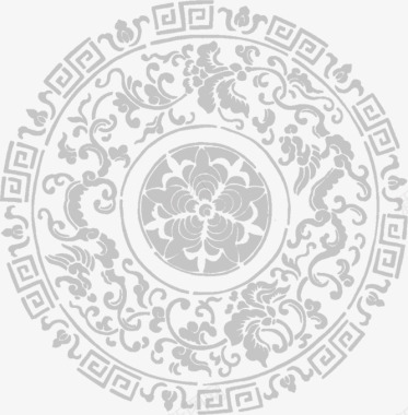 中国风灰色花纹图标图标