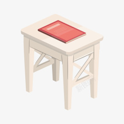凳子上的红色书本矢量图素材