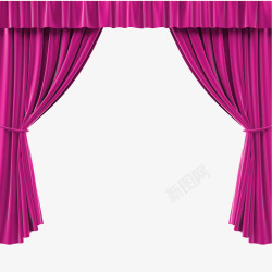 紫色舞台帷幕装饰边框素材