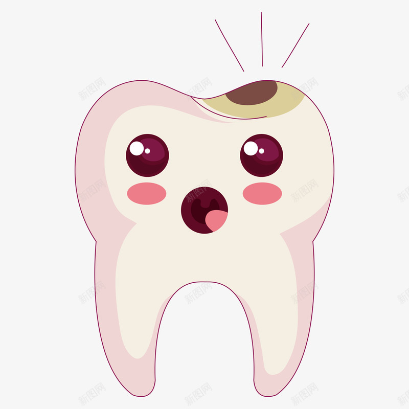 粉色的卡通牙齿矢量图ai免抠素材_88icon https://88icon.com 卡通牙齿 灰色 牙齿 生病牙齿 粉色 粉色牙齿 矢量图
