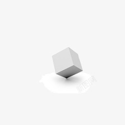 白色简单大气立方体素材