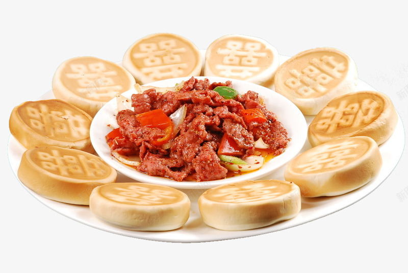 喜饼飘香牛柳png免抠素材_88icon https://88icon.com 传统美食 喜饼 喜饼嫩牛肉 餐饮美食 高清菜谱用图