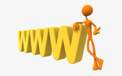 WWW互联网黄色小人和网站高清图片