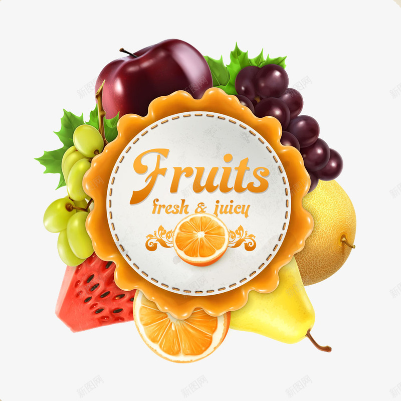 水果前的标签插画png免抠素材_88icon https://88icon.com fruit 卡通 水果