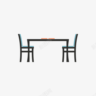 扁平化餐桌矢量图图标图标