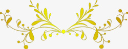 黄色大气欧式花纹全屏素材